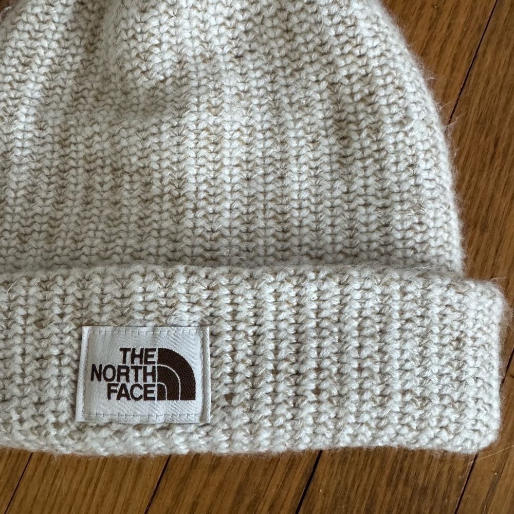 The North Face Cream Knit Beanie Hat - Picture 2 of 3